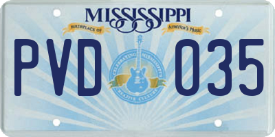 MS license plate PVD035
