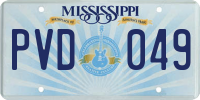 MS license plate PVD049