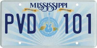 MS license plate PVD101