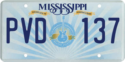 MS license plate PVD137