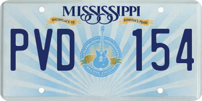 MS license plate PVD154
