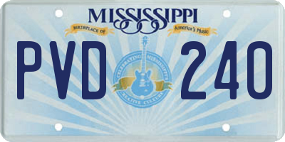 MS license plate PVD240