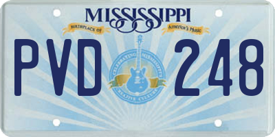 MS license plate PVD248