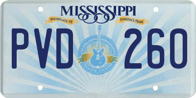 MS license plate PVD260