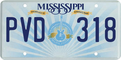 MS license plate PVD318