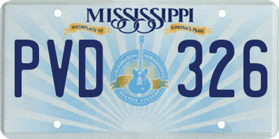 MS license plate PVD326