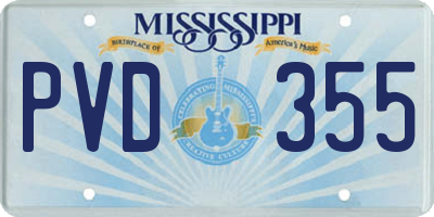 MS license plate PVD355