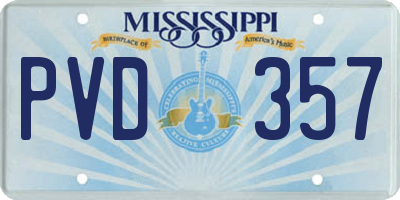 MS license plate PVD357