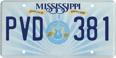 MS license plate PVD381
