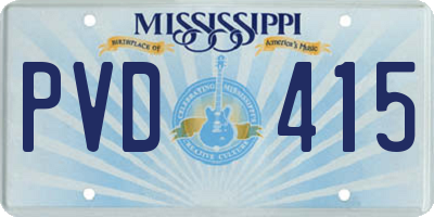 MS license plate PVD415