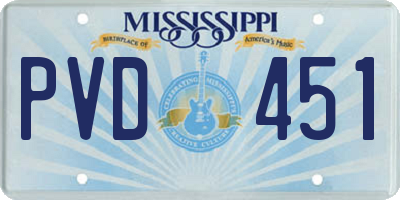MS license plate PVD451