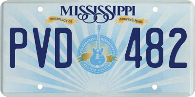 MS license plate PVD482
