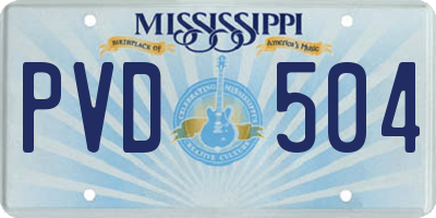 MS license plate PVD504
