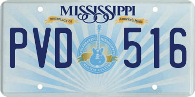 MS license plate PVD516