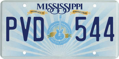 MS license plate PVD544