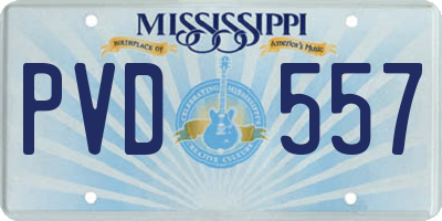 MS license plate PVD557