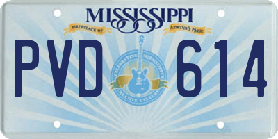 MS license plate PVD614