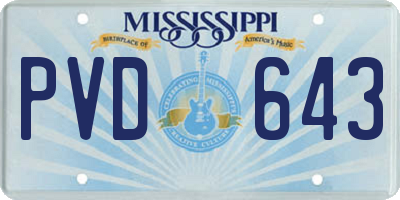 MS license plate PVD643