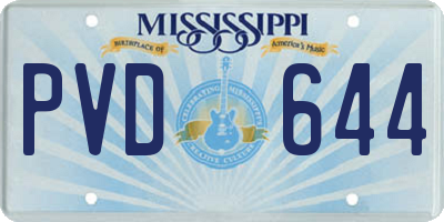 MS license plate PVD644