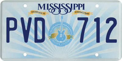 MS license plate PVD712