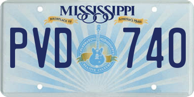 MS license plate PVD740