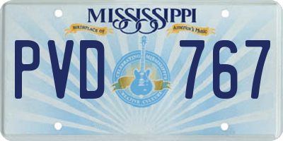 MS license plate PVD767