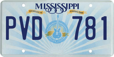 MS license plate PVD781