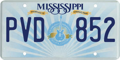 MS license plate PVD852
