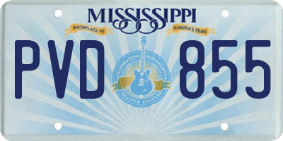 MS license plate PVD855