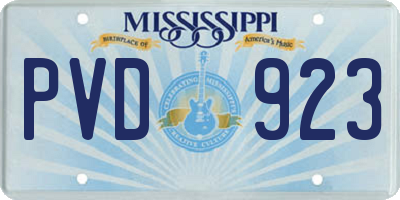 MS license plate PVD923