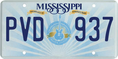 MS license plate PVD937