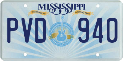 MS license plate PVD940