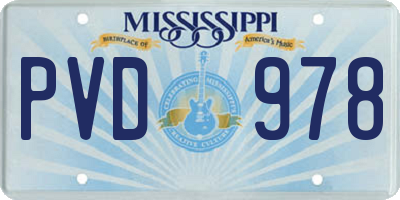 MS license plate PVD978