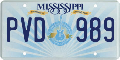 MS license plate PVD989