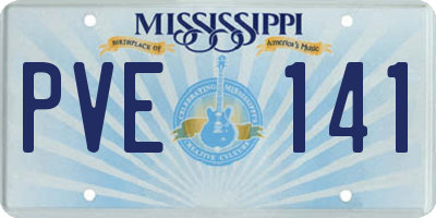 MS license plate PVE141