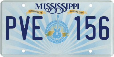 MS license plate PVE156