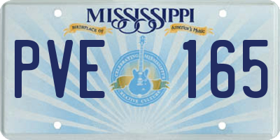 MS license plate PVE165