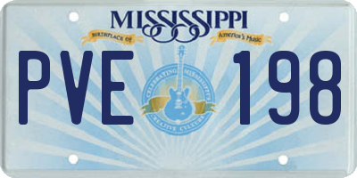 MS license plate PVE198