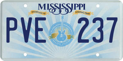 MS license plate PVE237