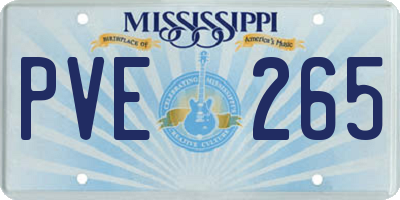 MS license plate PVE265