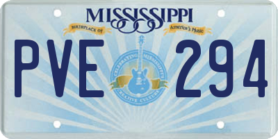 MS license plate PVE294