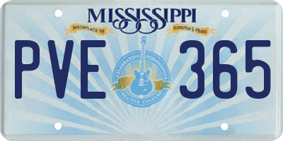 MS license plate PVE365
