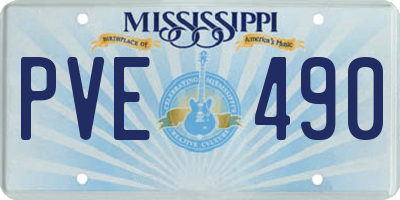 MS license plate PVE490