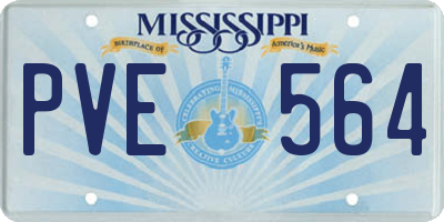 MS license plate PVE564