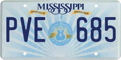 MS license plate PVE685