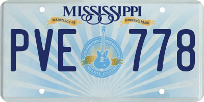 MS license plate PVE778