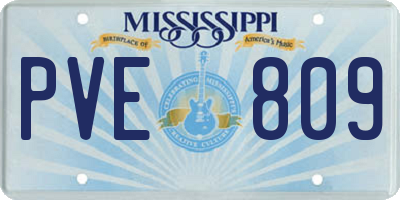 MS license plate PVE809