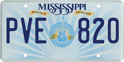 MS license plate PVE820