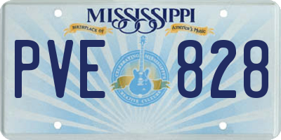 MS license plate PVE828