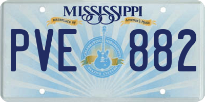 MS license plate PVE882